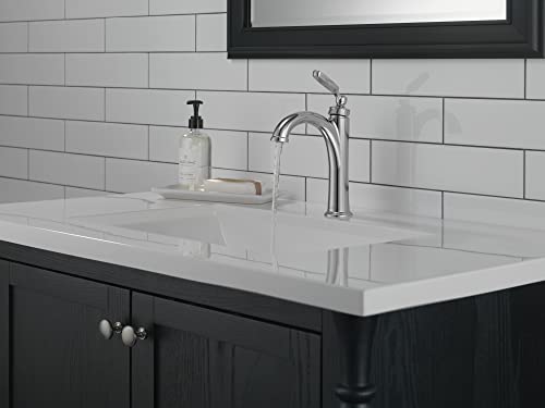 Delta Woodhurst Chrome Bathroom Faucet 1 Hole, Single Hole Bathroom Sink Faucet for Vanity, Metal Push-Pop Drain Assembly, Chrome 532-MPU-DST by DELTA - Used condition - Image 2