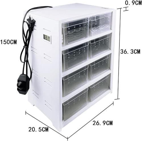 Gabinete de alimentación para reptiles con almohadilla térmica y termostato - Hábitat transparente para insectos pequeños, arañas, tortugas y lagartos, tanque de cría y estación de alimentación