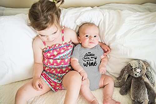 AW Fashions My Auntie Loves Me More Than Wine Baby Bodysuit Funny Adorable Cute Infant Bodysuit Girls Boys3