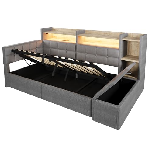 Cama de día Idemon de terciopelo ideal para habitaciones con poco espacio 5
