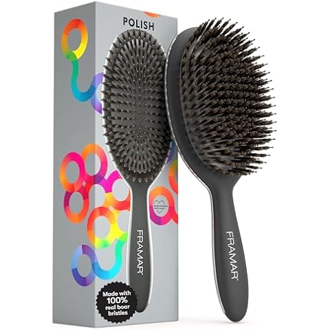 FRAMAR Boar Bristle Hair Brush for Women Cover