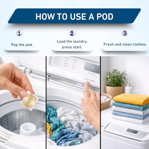 Image of Hapiso Laundry Pods Fragrance Free Liquid Detergent | 5-in-1 Pods, Detergent Pods for Washing Machine | Front & Top Load | Tough on Stains & Odour | 30 Eco-Friendly Washing Pods