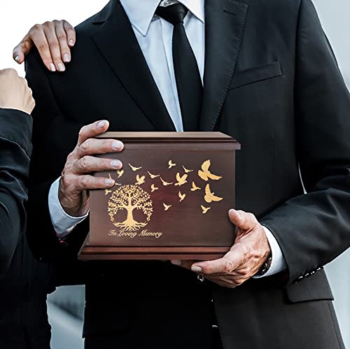 Dgdcdv Cremation Memorial Urns For Human Ashes Adult Male Female, Wooden Urns Box And Casket For Ashes Men Women Child, Large Burial Funeral Urns For Ashes, Holds Up To 270 Lbs #TOP4