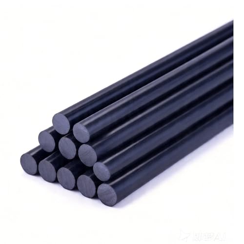 BEYVKIX Fiberglass Rod 1M (3.28 Ft), Solid Fiberglass Stick, Strong Flexible Rods for Garden Stakes, Plant Support, Kite Spars, DIY Projects, 3 Rods,Black,Diameter 1/2 inch