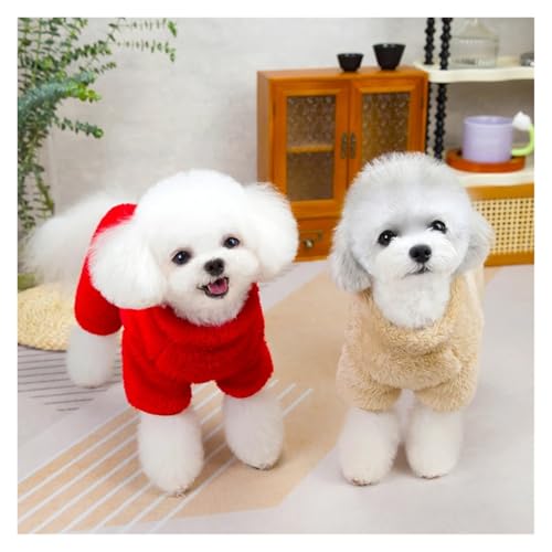 Pengchang Winter-Hunde-Overall-Mantel mit Reißverschluss, warme Haustierjacke, Overalls for kleine Hunde, Katzen, Kleidung, Onesies(Brown,M)