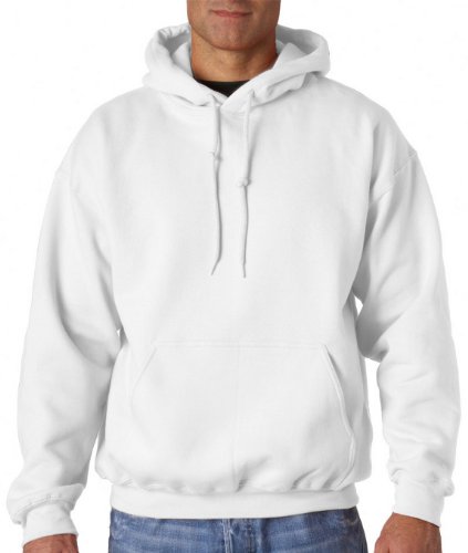 Sweat shirt capuche blanc vierge aux finitions soignées et durables