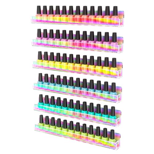 Estante de pared para esmalte de uñas acrílico que soluciona el desorden de botes en cajones y mesas