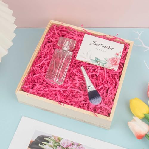 Image of Caleihd Crinkle Cut Paper Shred Filler Gift Cushion Streamer Hot Pink