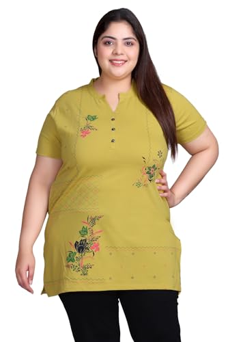 Image of In Love Women's Cotton Blend Plus Size Printed Kurti