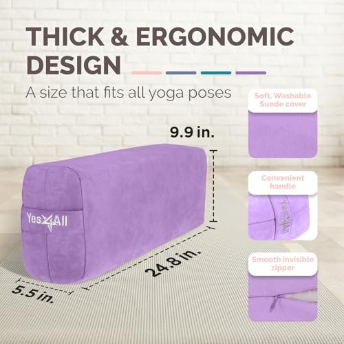 Image of Yes4All Triple-Layer Sponge Yoga Bolster Pillow for Restorative Yoga & Meditation - Versatile Yoga Support Pillow, Balance & Poses Modification