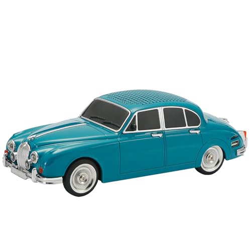 WSTER Retro Luxury Sedan Bluetooth Car Replica Speaker – Portable Wireless Model with HD Sound, TWS Stereo, FM/USB/TF Playback, LED Party Lights, Built-in Mic, Best Gifts for Sendan Lovers. (Green)