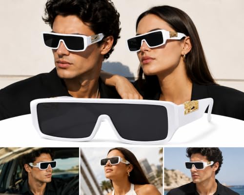 Image of RICHORS Unisex Light Weight Sunglasses Rectangular Inspired By Mc Stan Bigg Boss Winner 16 (Black Sunglass),Non-Polarized