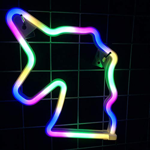 Luce Notturna Neon A Forma Di Dinosauro - Lampada LED Per Camera Bambini, Batteria O USB