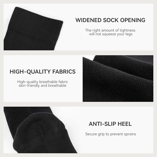 3 Pairs Knee High Cotton Support Compression Socks for Women & Men – Soft Stretch Fit, Breathable for Work Jogging4