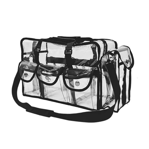 Trousse de maquillage étanche en PVC avec 6 poches externes et grand volume de rangement