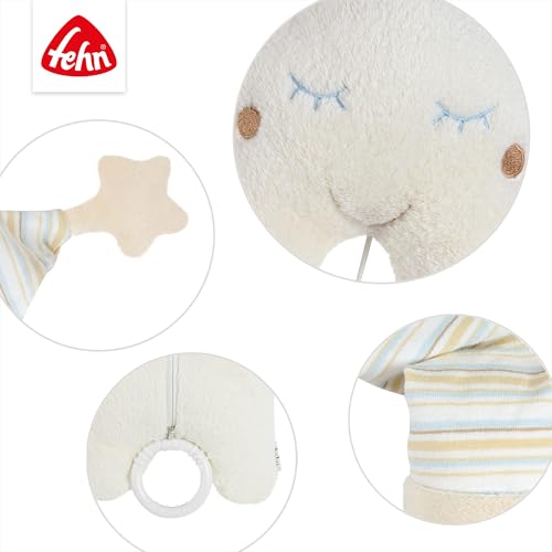 Fehn Spieluhr Baby Einschlafhilfe Stern - Spieluhr mit herausnehmbarem Spielwerk zum Aufhängen - Schlafhilfe Melodie 'Weißt du wieviel Sternlein stehen' - Spielzeug für Babys & Kinder ab 0+ Monaten