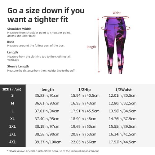 Leggings con estampado de puesta de sol anti transparencias con bolsillos 5