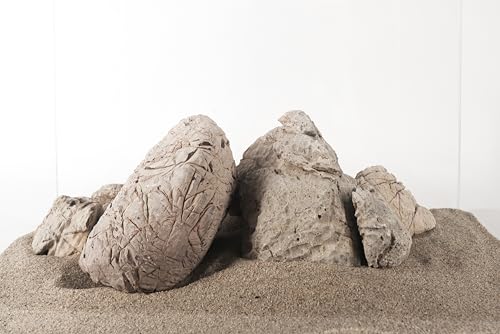 Image of LANDEN Elephant Skin Stone Natural Multi-Texture Rocks Grey(18lbs, 3~9 inches,7pcs) for Aquarium, Paludarium, Terrariums, Landscaping, Decorative of Caves, Waterfalls, Cliffs