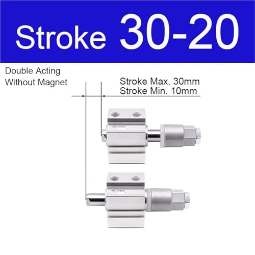 Vérin pneumatique SDAJ40 double action alésage 25mm course ajustable