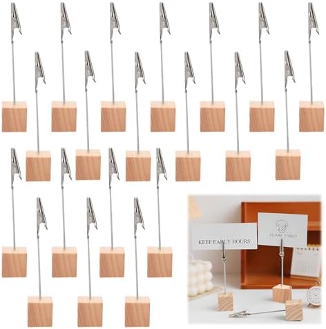 20 Stück Holz Fotohalter Mit Klammern - Postkartenständer Für Büro & Events
