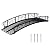 Kinpaw 8FT Metal Garden Bridge, Outdoor Arc Walkway with 2 Safety Rails, Durable Decorative Footbridge with Large Weight Capacity, Decor for Stream, Fish Pond, Antique Black