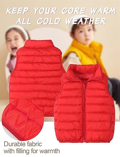 Happy Cherry Kids Puffer Down Vest for Boys Girls Winter Warm Sleeveless Padded Jacket Stand Collar Quilted Waistcoat2