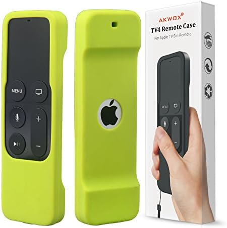 Remote Case for Apple Tv 4th/4K 5th Generation, Akwox Light Weight [Anti Slip] Shock Proof Silicone Remote Cover Case with Lanyard (Green) - not for Series 6 Gen 2021