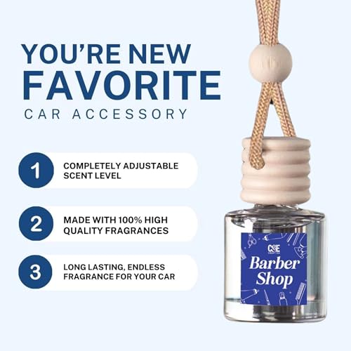 Image of C&E Craft Co Hanging Car Air Freshener Diffuser 2 Pack, Long Lasting Fragrance Oil Car Freshener, Glass Bottle Auto Air Freshener, Made in USA (Tuscan Leather & Midnight Ice)