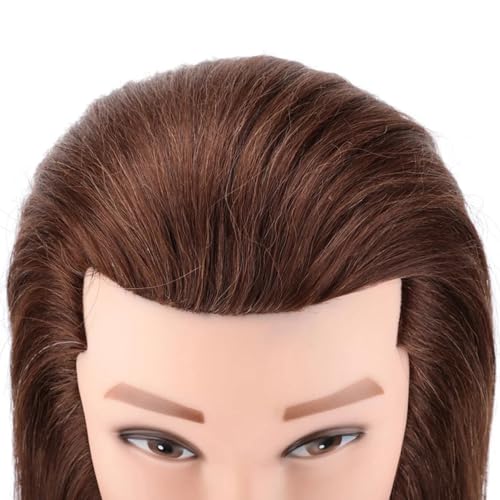 mannequin head human hair for hair styling barber mannequin head male with 100 human hair and beard cosmetology training manikin head with stand