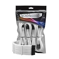 【新品】CableMod 白 スリーブケーブルセット CableModの白い電源延長ケーブルセット、スリーブ装飾済み