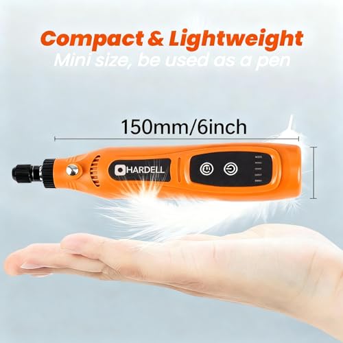 HARDELL Mini Cordless Rotary Tool 4V, 5-Speed Rotary Tool Kit with 30 Accessories, Rechargeable Power Rotary Tool for Engraving, Sanding, Polishing, Drilling, Grinding, Small DIY Crafts