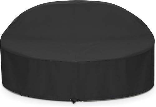SunPatio Round Daybed Cover 75 Inch Waterproof Heavy Duty Outdoor Canopy Sofa Cover Black
