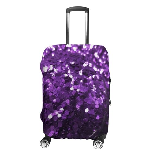 Beautiful Purple Glitter Luggage Cover, Elastic Luggage Protector Fits 19-32in Suitcases, Washable & Anti-Scratch Suitcase Cover for Men Women S