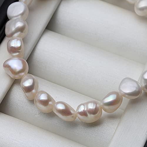8-9Mm White Stretch Cultured Freshwater Baroque Pearl Bracelet For Women Gift Wife Girls Mother… (Pearl Bracelet 01, 8-9Mm) #TOP6