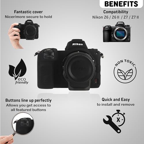 Funda para cámara Nikon Z6 Z6II Z7 Z7II silicona negra miniatura 3