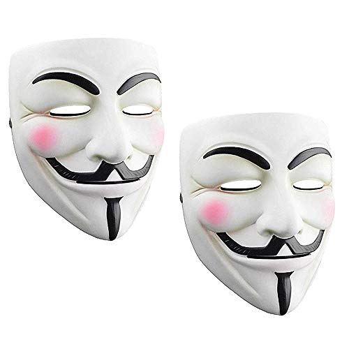 Junyulim 2 Pcs Anonymous Mask Vendetta Mask for Masquerade Party Halloween Cosplay