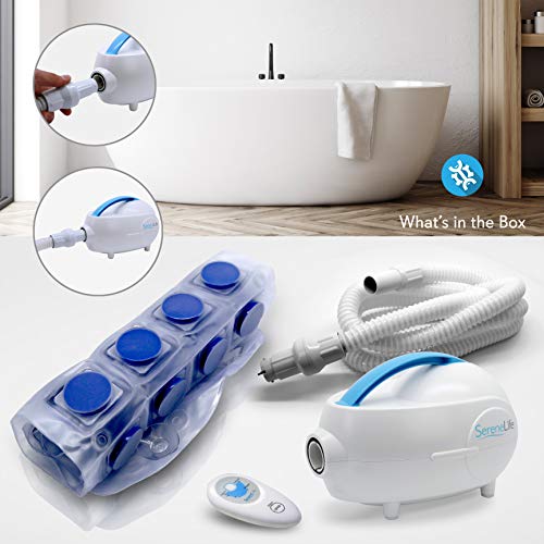 Portable Spa Bubble Bath Massager - Thermal Spa Waterproof Non-Slip Mat With Suction Cup Bottom, Motorized Air Pump & Adjustable Bubble Settings - Remote Control Included - Serenelife Azphspamt22 #TOP2