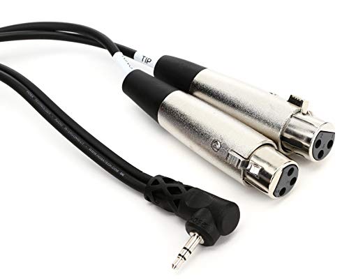 Hosa CYX-405F Microphone Cable Dual XLR3F to Right Angle 3.5 Millimeters TRS - 5 Feet