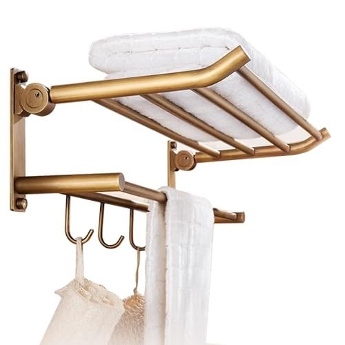 Porte-serviettes mural pliable de 60 cm au fini antirouille durable et design contemporain