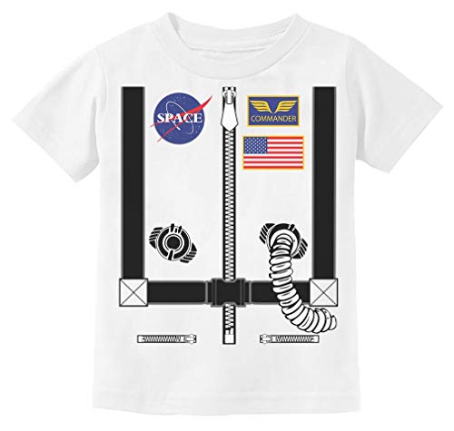 Camiseta infantil divertida para fantasia de Halloween de astronauta, Branco, S