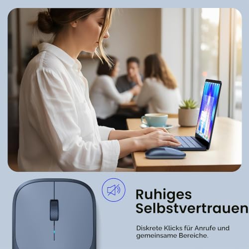SATECHI Kabellose Maus Slim EX, Bluetooth & 2,4 GHz, Aufladbar, Indigo – Ansicht 5
