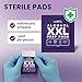 XXL Sterile Alcohol Prep Pads 150 Count - 70% Isopropyl Alcohol Wipes, Individually Wrapped - 2 Ply - Good for Injection Sites and Keeping the Skin Clean, Extra Extra Large 1.75