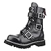 Produktbild ANGRY ITCH - 10-Loch 3-Buckle Stiefel - Leder Schwarz - Größe 45