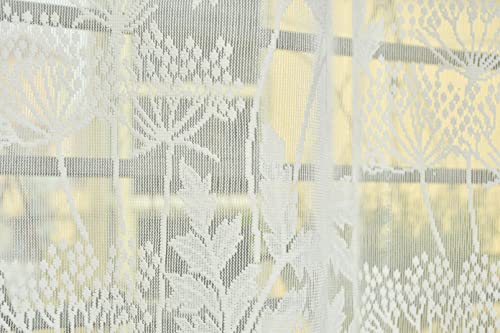 Image of Galaxy Home Decor Transparent Lily Net Curtain Sheer Curtains for Door 7 Feet, Pack of 2, Cream