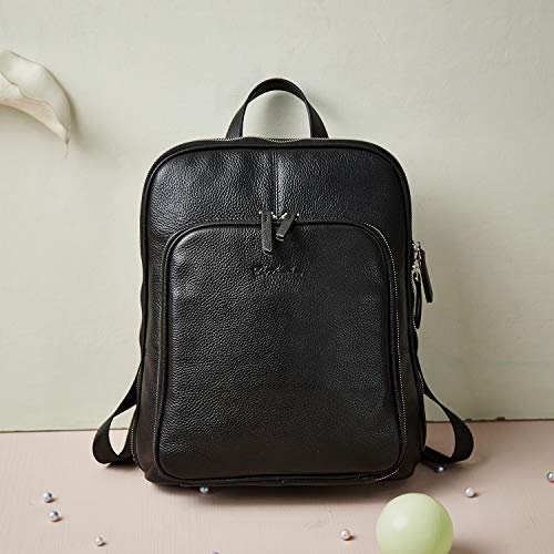 Image of BOSTANTEN Genuine Leather Backpack Purse Casual College Travel Bags for Women
