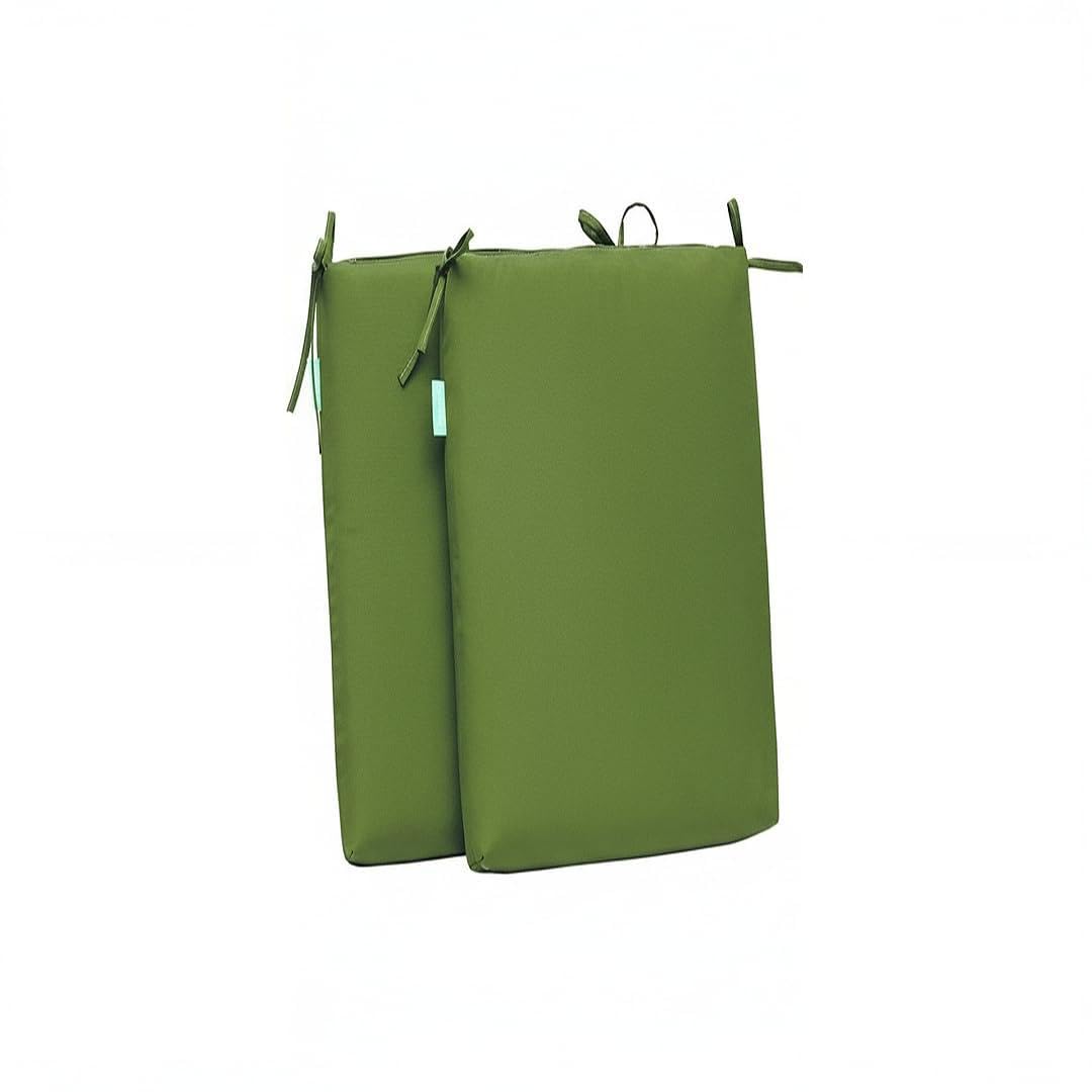 H B MSALA Outdoor Indoor Seat Cushions, Square Foam Dining Chair Pads,All Weather, 16"x16"x2",2 Count (Sea Green)-image-8