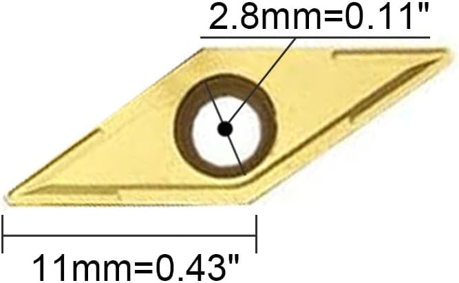 2pcs 1/2" Indexable Metal Lather Turning Tool Holder Boring Bars with VCMT110304/VCMT221 Carbide Turning Inserts,VCMT Insert Mutilayer Coated CNC Lathe Replacement Cutters Inserts