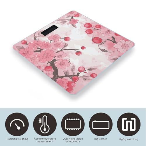 Báscula Digital de Baño Floral Pink Cherry Precisa y Moderna miniatura 3