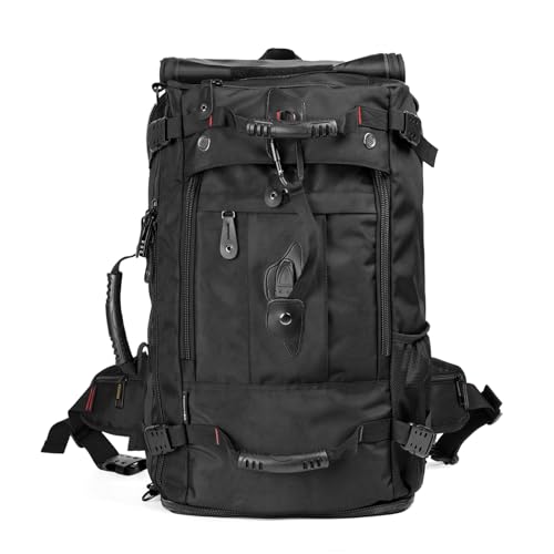 Image of YOUMIAN Large Capacity For Travel Hiking Sports Carry On Backpack Durable Convertible Duffle Bag Laptop airplane (BLack, 45L-Normal)