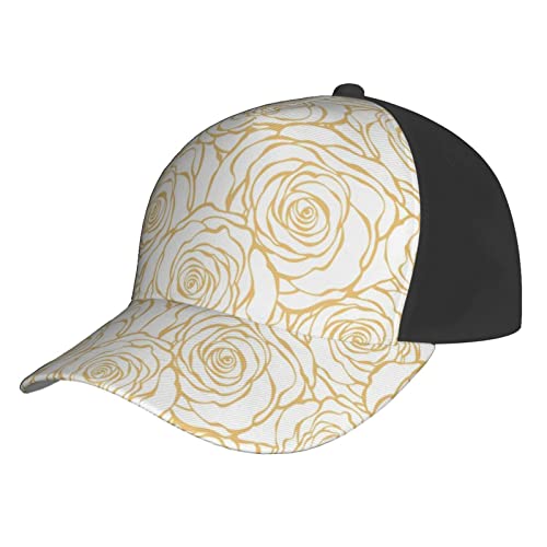 Casquette de baseball à fleurs dorées un cadeau classique et élégant pour homme et femme
